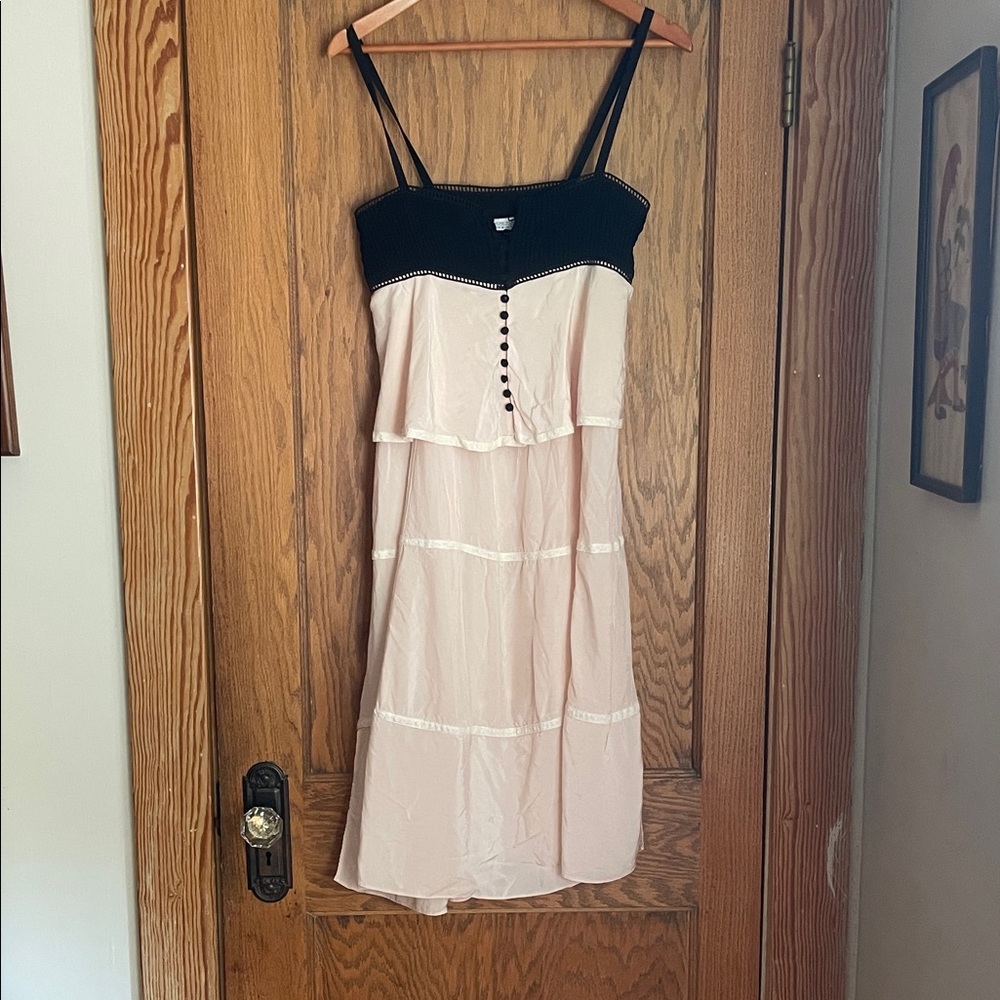 Zara Black and Cream Midi Dress